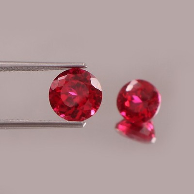 8mm Pair Mozambique Pigeon Red Ruby Certified Gemstone Fine Red Ruby Stone Pair