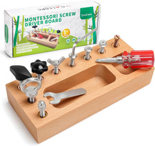 Montessori Busy Board for Toddlers 3-5 Years, Wooden Screwdriver