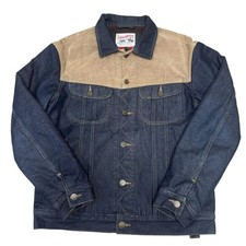 Lee Storm Rider Denim Corduroy Jacket Blue Blanket Lined Mens Medium