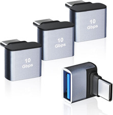 90 Degree Right Angle USB C to USB 3.1 Adapter, 4 Pack Type C Male to USB Fema