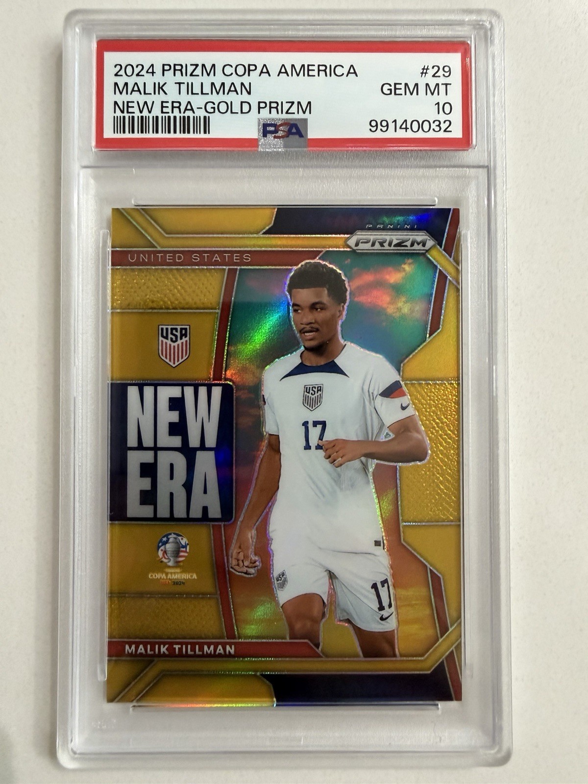 Malik Tillman ! Prizm New Era GOLD PSA 10 GEM MINT ! 6/10 ! #29 ! USA 🇺🇸