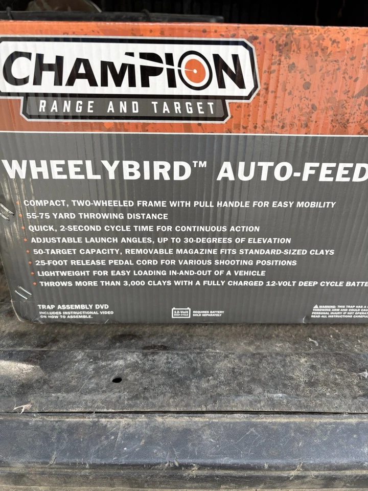 Trampa electrónica Champion Wheelybird, alimentación automática, 50 arcillas, lanzamiento de pedal Foto 3 de 4