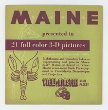 Maine The Pine Tree State 1955 Sawyer's View-Master Paket Maine-123 Exc. Zustand