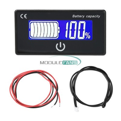 DC 8V-100V Battery Indicator Percentage Battery Voltage Temperature Tester Meter