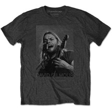 Image of David Gilmour On Microphone Half-Tone Official Unisex T-Shirt