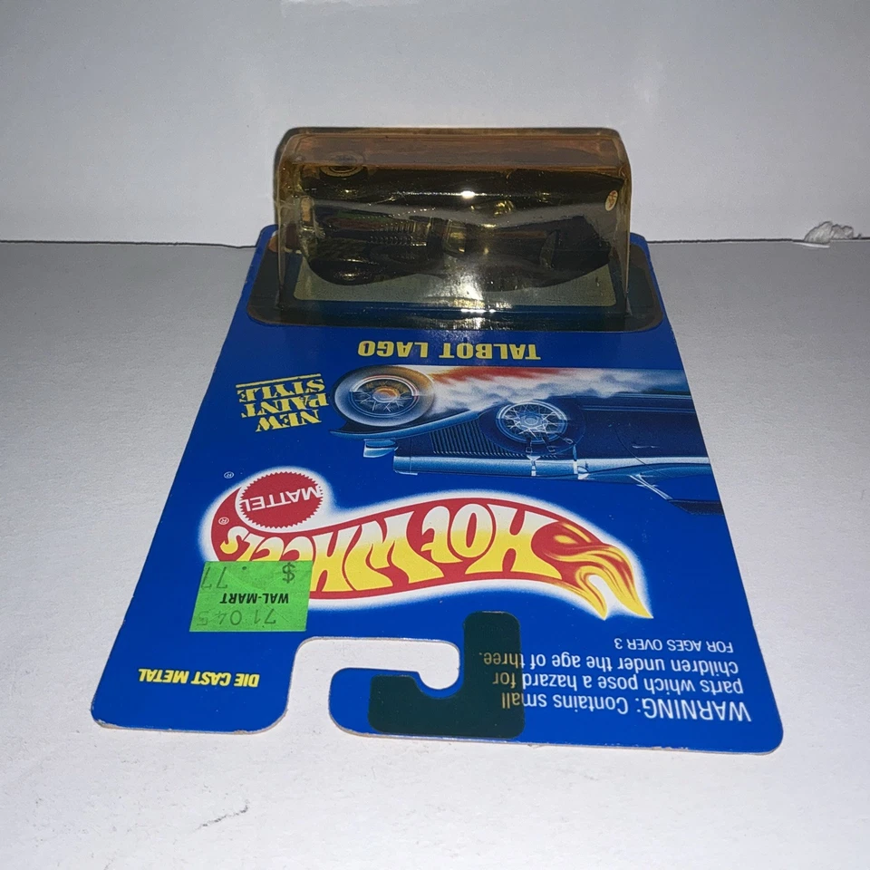 Hot Wheels 1992 Blue Card #250 Talbot Lago Black w/Chrome 7 Spoke Wheels (B52) - Image 3 of 4