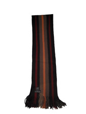 Banana Republic Unisex Classic Brown Red & Orange 100% Warm Wool Scarf Fringe