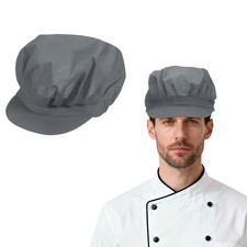 Chef Hat, Full Cloth Baker Hat Service Hair Nets, Grey