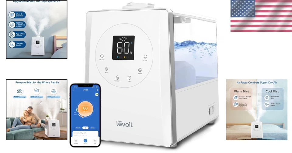 LV600S Hybrid Mist Humidifier - Warm & Cool, 753ft² Room - Image 2 of 4