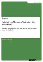 Anonym | Heinrich Von Morungen, Verteidiger Der Minneklage? | Taschenbuch (2019)