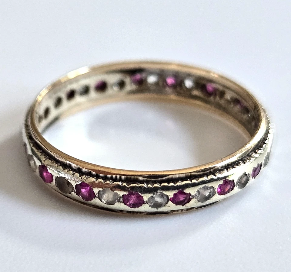 Anillo Oro Amarillo 9ct Piedras Zafiro Anillo Talla N 1/2 375 Sello Foto 2 de 4