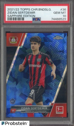 2021-22 Topps Chrome Bundesliga Soccer Sapphire Zidan Sertdemir RC Rookie PSA 10