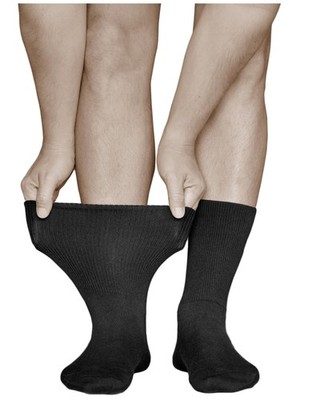 Men's Diabetic Socks Extra Wide No Elastic Waistband Socks 3 PAIRS Wide Waistband...