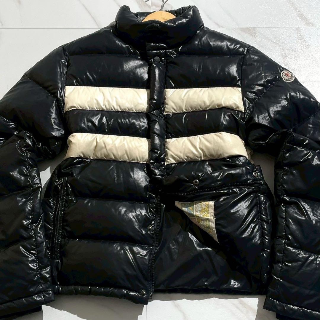 Moncler Thomas Down Jacket Black Large Zip-Up Log… - image 2