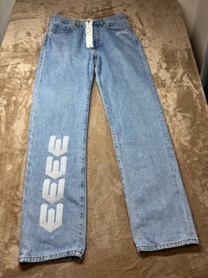 Off-White c/o Virgil Abloh Denim Main Label Straight Jeans Mens (32x31.5) Italy