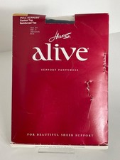 Hanes Alive Black Full Support Control Top Pantyhose Size "C" New in Package