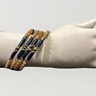 5pc Indian Blue, Pearl, Gold, Rhinestone Necklace & Amrita Singh Bracelets — photo 6