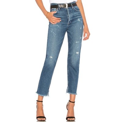 AGOLDE Jamie High Rise Straight Jean Distressed Y2K Ripped Frayed Crop 24