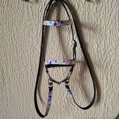 Hobby Horse Trense *KLECKSI* schwarz inkl. Gebiss und Zügel  