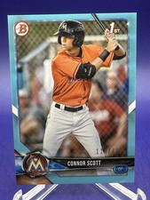 CONNOR SCOTT 2018 Bowman Draft SKY BLUE ROOKIE #113/499 (#BD158) - Marlins