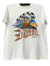 Vtg Speed Racer Anime Rare design White Short Sleeve Unisex T shirt NH24294