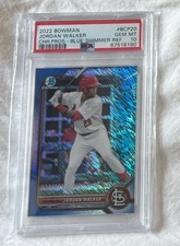 2022 Jordan Walker Bowman Chrome Prospects Blue Shimmer Refractor /150 PSA 10