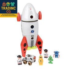 Space Mission Rocket Ship Toy, Includes Astronaut Figurines, Aliens and Vehicle,