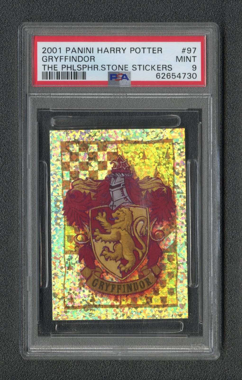 2001 Panini GRYFFINDOR HOLO ROOKIE Harry Potter Sticker #97 PSA 9 MINT POP 33