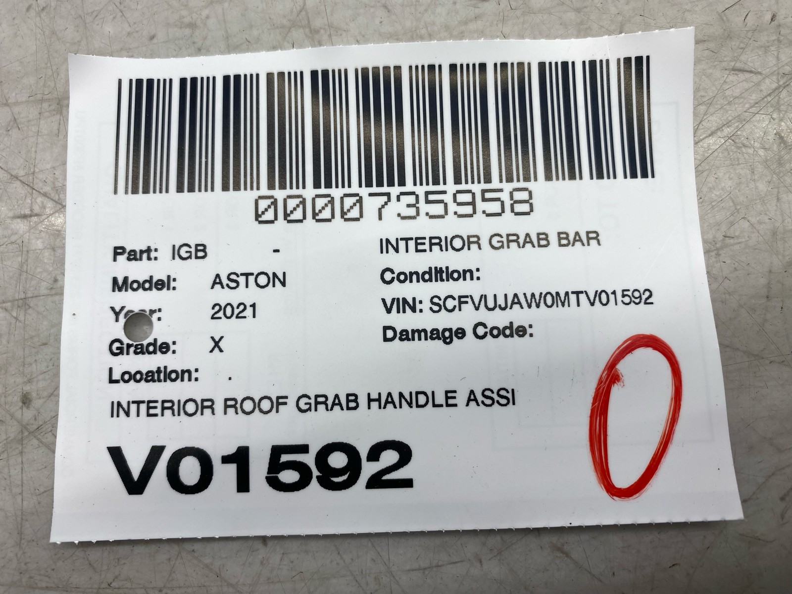 2020-2025 ASTON MARTIN DBX OEM INTERIOR ROOF GRAB HANDLE ASSIST STRAP SET 4 PCS