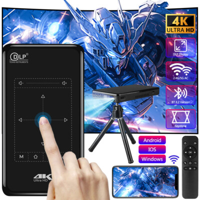 3D Mini Smart DLP Projektor 5G WiFi Beamer 4K HD 1080P 8G Heimkino Android HDMI