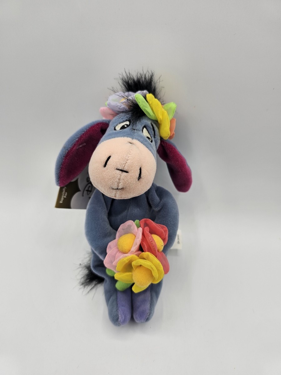 The Disney Store Collectible Flower Power Eeyore w/Flowers Plush