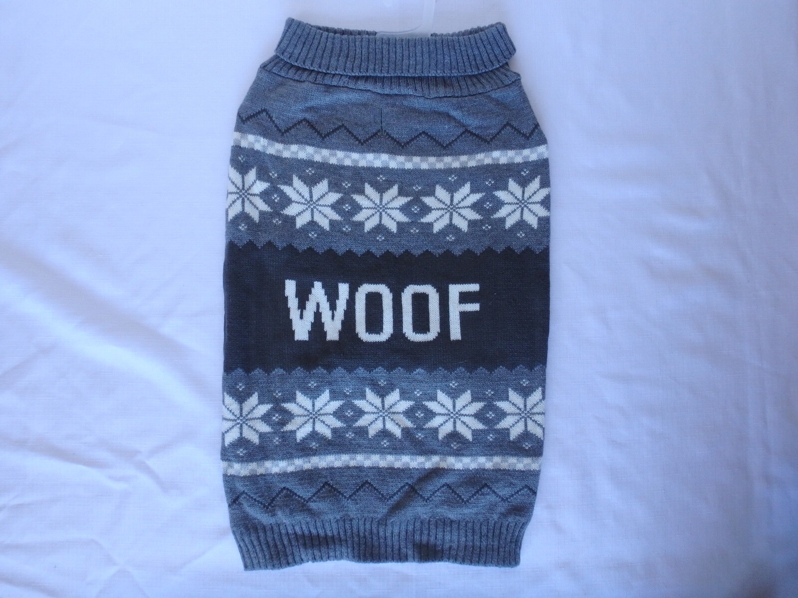 Kensington Kennel Club "Woof" Fair Isle Dog Sweater Size XL 100