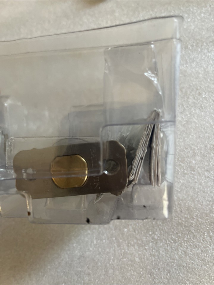 Baldwin Prestige Series Keyed Entry Spyglass Lever Door Handle in Satin