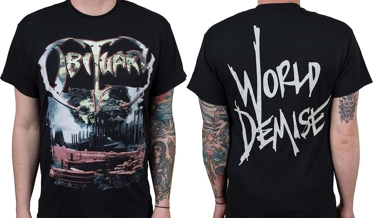 OBITUARY cd cvr WORLD DEMISE Official SHIRT SM New slowly
