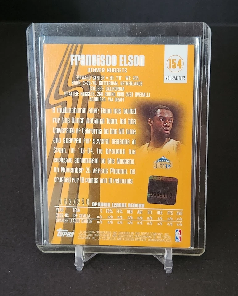 2003-04 Topps Finest Refractor /250 Francisco Elson #154 Rookie Auto RC - Image 2 of 3