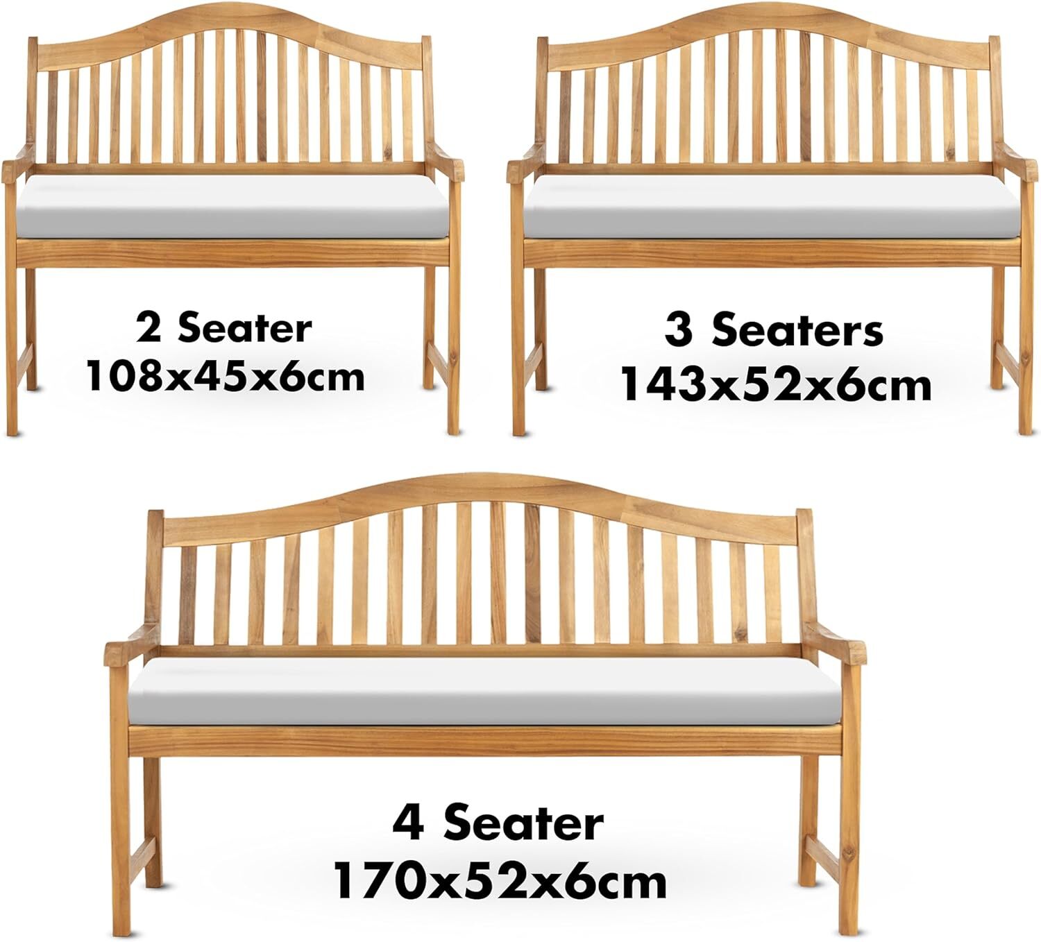 Garden Lutyens Bench Seat Pad Cushion Water Resistant Seat Cushions