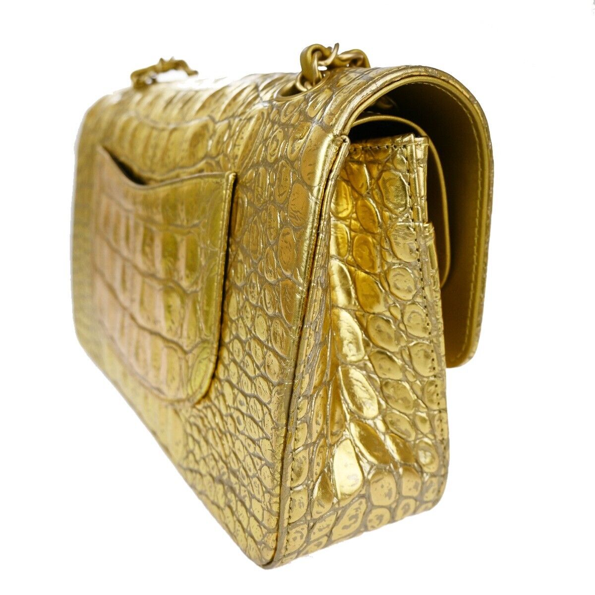 CHANEL CC Logo Double Flap Chain Shoulder Bag Embossing CHANEL CC Logo Double Flap Chain Shoulder Bag Embossing