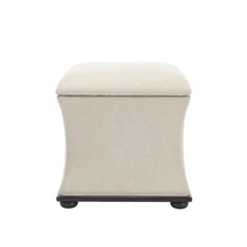 SAFAVIEH Maddox Storage Ottoman | Beige |