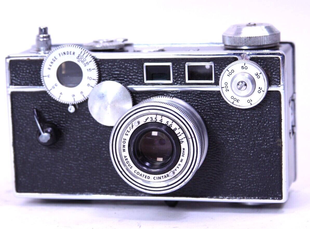 argus COATED CINTAR フィルムカメラ Vintage ARGUS Camera W/ 50MM Argus Coated Cintar Black
