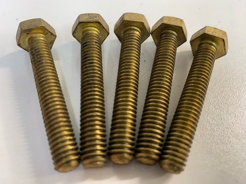 "Whitworth Sechskant-Set-Schrauben MESSING 5er-Packungen NOS BOLZEN 1/4"" 5/16"" 1/2"