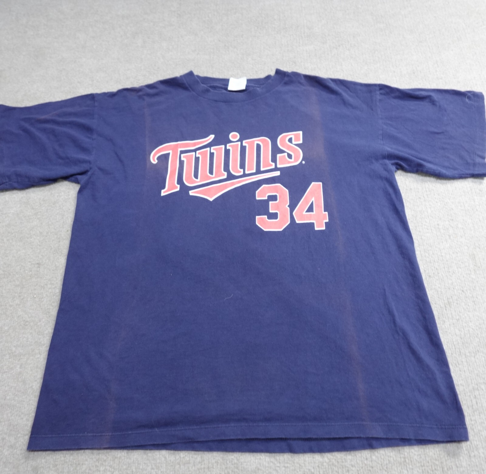 Vintage Minnesota Twins Shirt XL Blue Kirby Puckett Majestic Made in USA