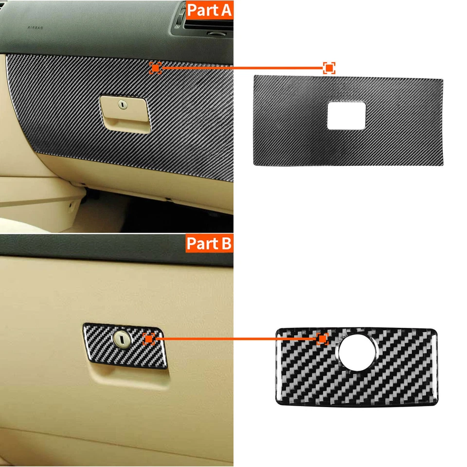 For Volkswagen Golf MK4 1999-2004 Carbon Fiber Glove Box Panel Cover Trim 2Pcs - Изображение 3 из 4