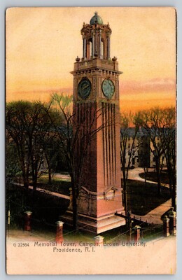 Postcard  Rhode Island Providence Memorial Tower Brown University 49A