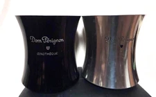 Dom Perignon Champagne Wine Cooler Set of 2 Made of Metal Black Silver Used
