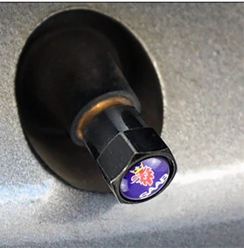 Tapones antipolvo de válvula de rueda SAAB negros. 9-3 9-5 Turbo 99 900 Scania 9-4X etc Foto 4 de 4