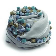 matta dupatta multicolor tassels stole 200x100 SMOKE