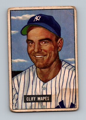 1951 Bowman #289 Cliff Mapes LOW GRADE (B2)
