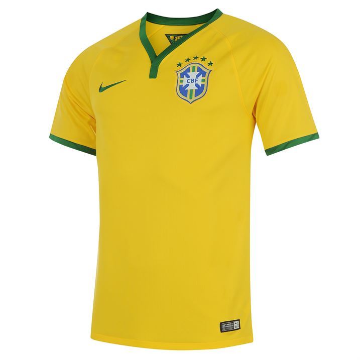 BRAZIL BRASIL 2014-15 HOME (XL) NIKE YELLOW S/SLEVE SOCCER