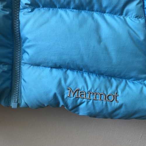 Marmot Jacket Womens Medium 650 Down Fill Puffer Coat Blue Full Zip Mock Neck - Picture 5 of 19