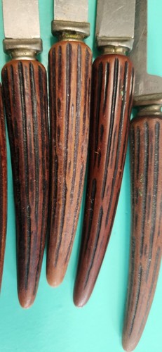 8-Vintage Crown Crest Sheffield England Carving Set Plastic Handle Elk Sharpener - Picture 7 of 18